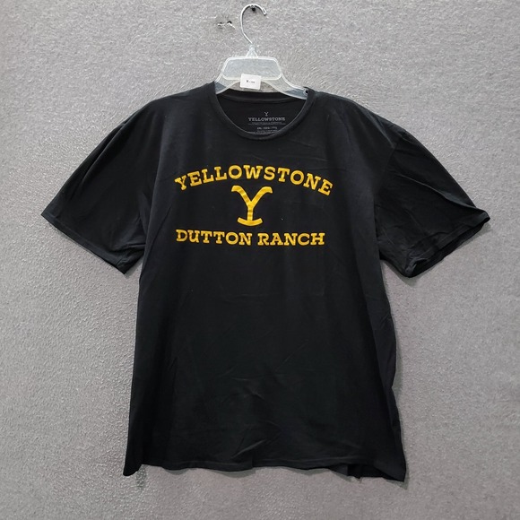 Yellowstone Men T-Shirt 2XL Black Logo Graphic Dutton Ranch Short Sleeve Tee - Picture 1 of 8